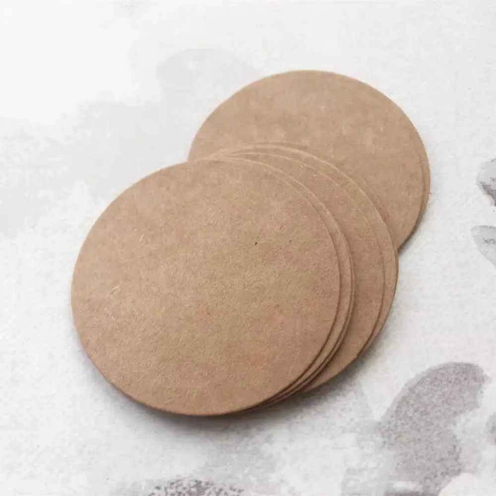 100pcs 5.5*5.5cm White Black Brown Kraft Paper Tags Round Luggage Note Wedding Name Cards Blank Price Tag Without Hole