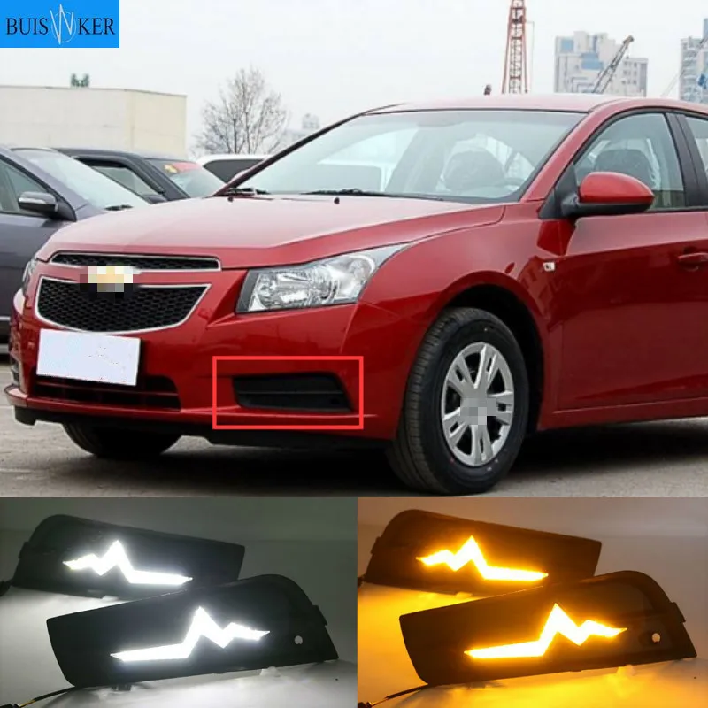 

LED Daytime Running Light DRL For Chevrolet Cruze 2009-2014 High-profile DRL Fog Lamp with Turn Signal Dimmed Light