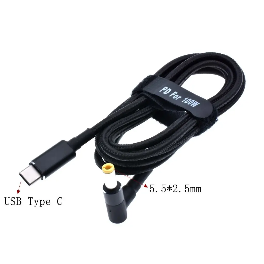 100W USB C Type C PD Power Supply Charger Adapter Fast Charging Cable Cord for Dell Asus Lenovo Notebook Power Supply Cable