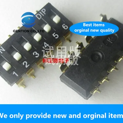 10pcs 100% orginal new real stock DIP patch switch 6-digit black 6P code switch 2.54 pitch DM-06-V-T---R