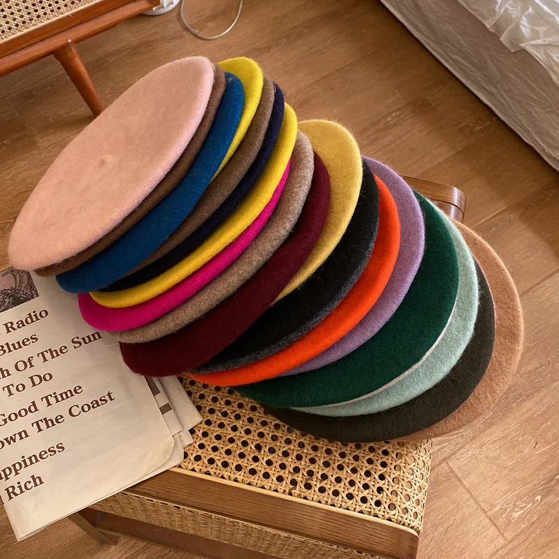 Dicke, warme Wollmütze, 70g Gewicht, für Mädchen und Frauen, lässige Vintage-Rundmütze, Kürbismütze, Gorros – Detail 4