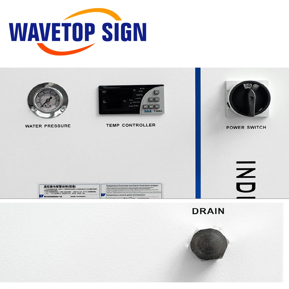 Imagem -06 - Wavetopsign-indústria Air Water Chiller Tubo Laser de Vidro s & a Cw6000 220v 110v 50hz 60hz 300w 600w