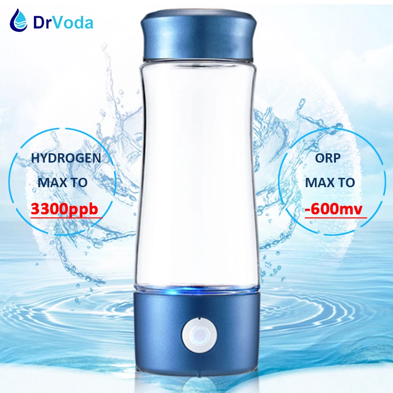 

TOP Quality 400ml Portable Rich Hydrogen water Bottle Glass Cup Dissolved Hydrogen Generator Water with hydrogen inhalation kit