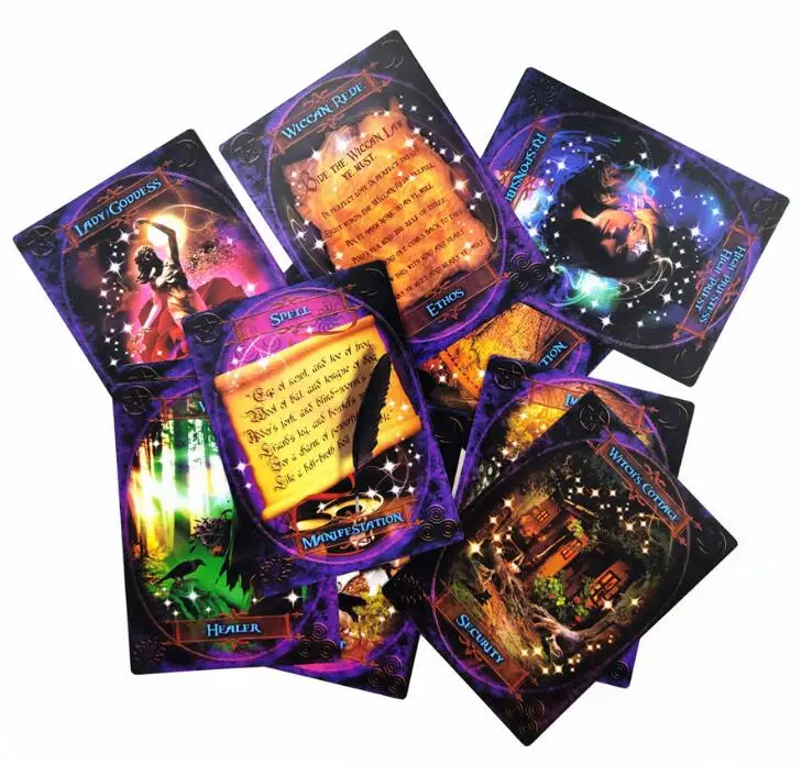 47pc  Witches Tarot cards witch wisdom oracl cards Deck Mysterious Tarot Guidance Stunning Divination Fate Card