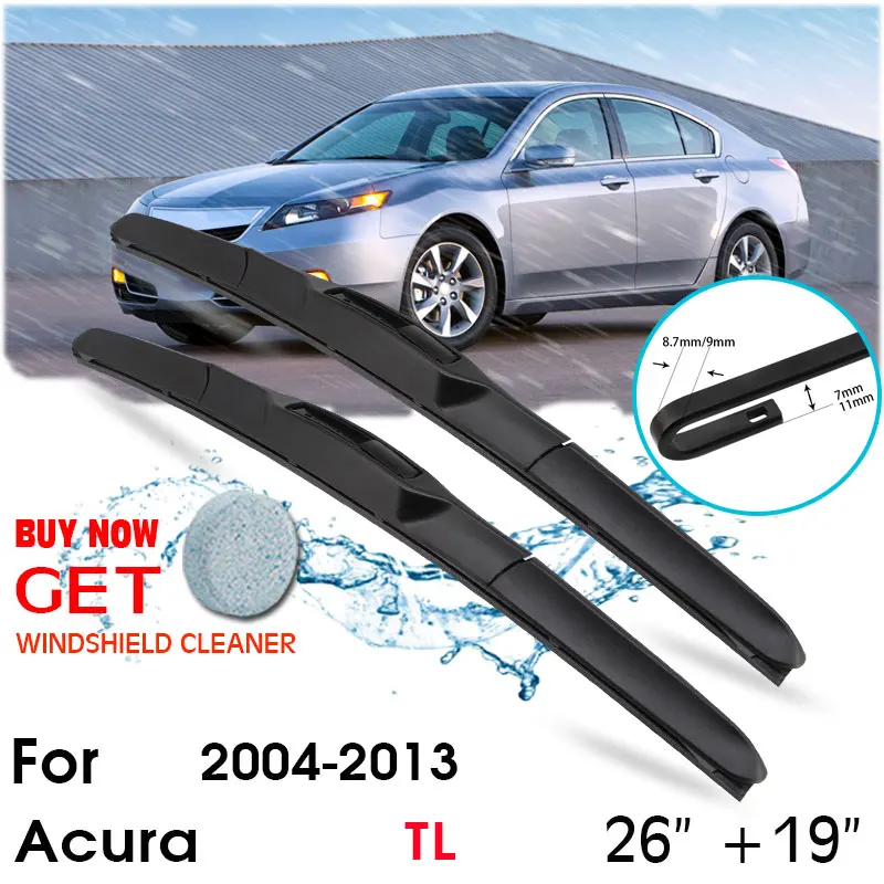 

Car Wiper Blade Front Window Windshield Rubber Silicon Refill Wipers For Acura TL 2004-2013 LHD / RHD 26"+19" Car Accessories