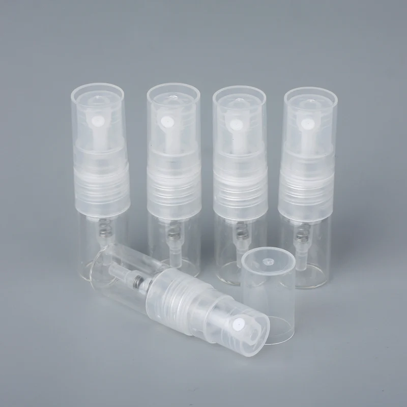 100Pieces/Lot 1ml mini Perfume glass Spray Bottle Refillable Empty Bottles Cosmetic Containers Portable Perfume Atomizer Sample