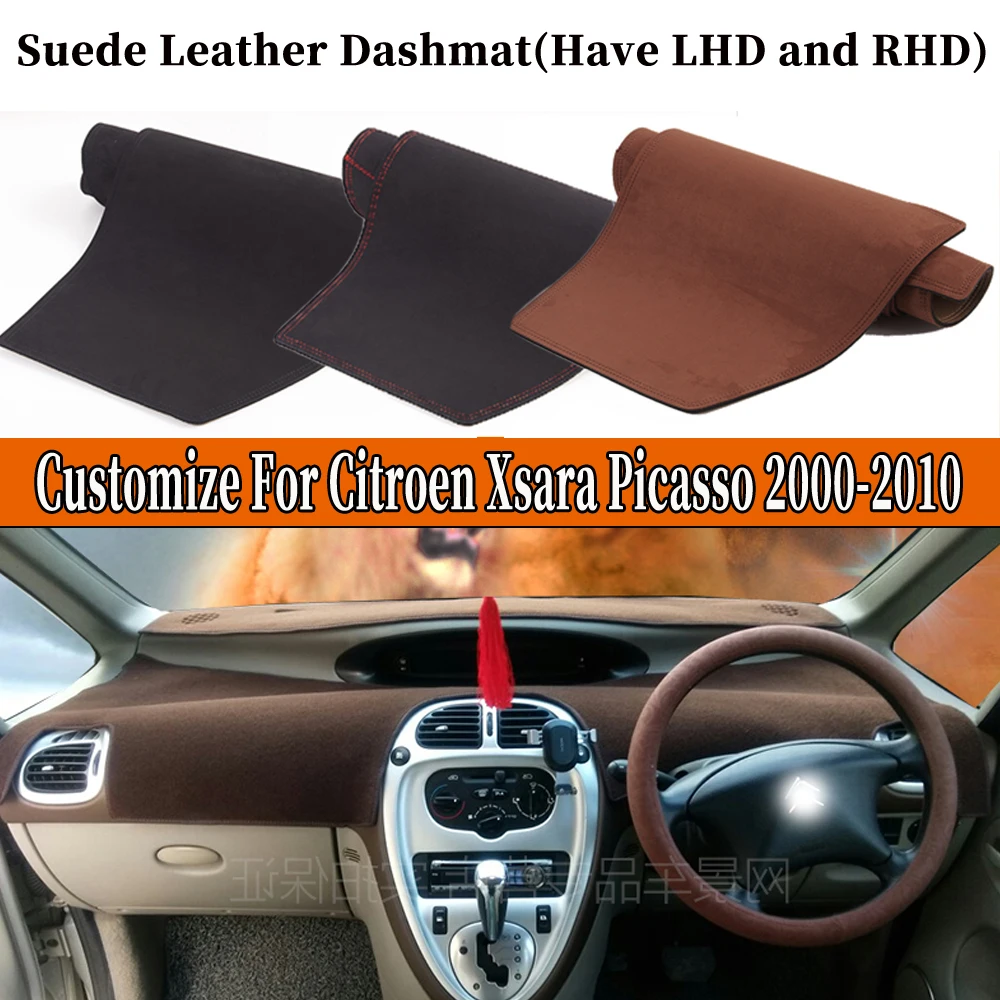 Accessories Car-styling Suede Leather Dashmat Dashboard Cover Dash Mats For Citroen Xsara Picasso 2000 2002 2004 2005 2008 2010