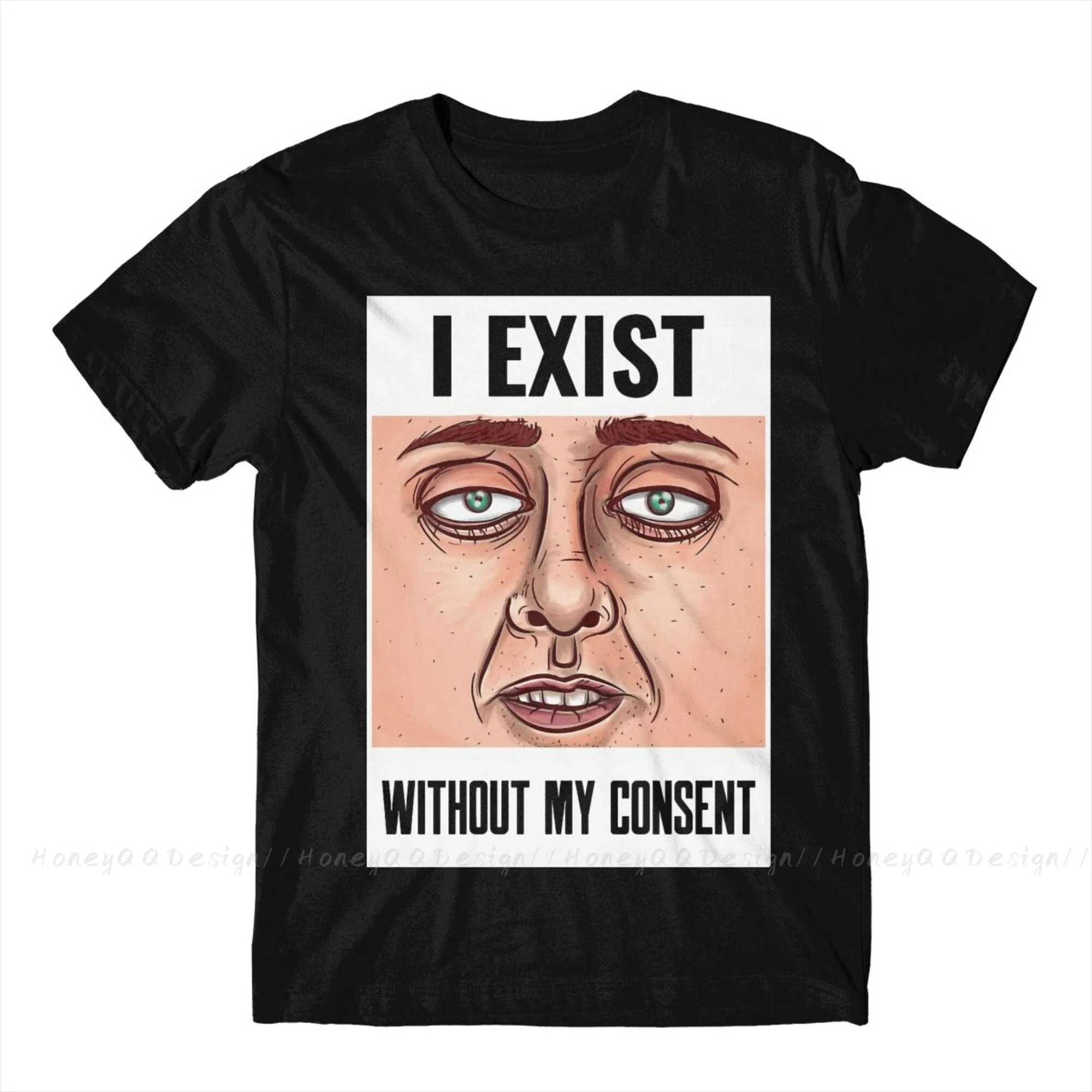 Cool Fashion Shirt Design I Exist Without My Consent Frog Cotton Shirts Men T-Shirt Oversize For Adult Tee