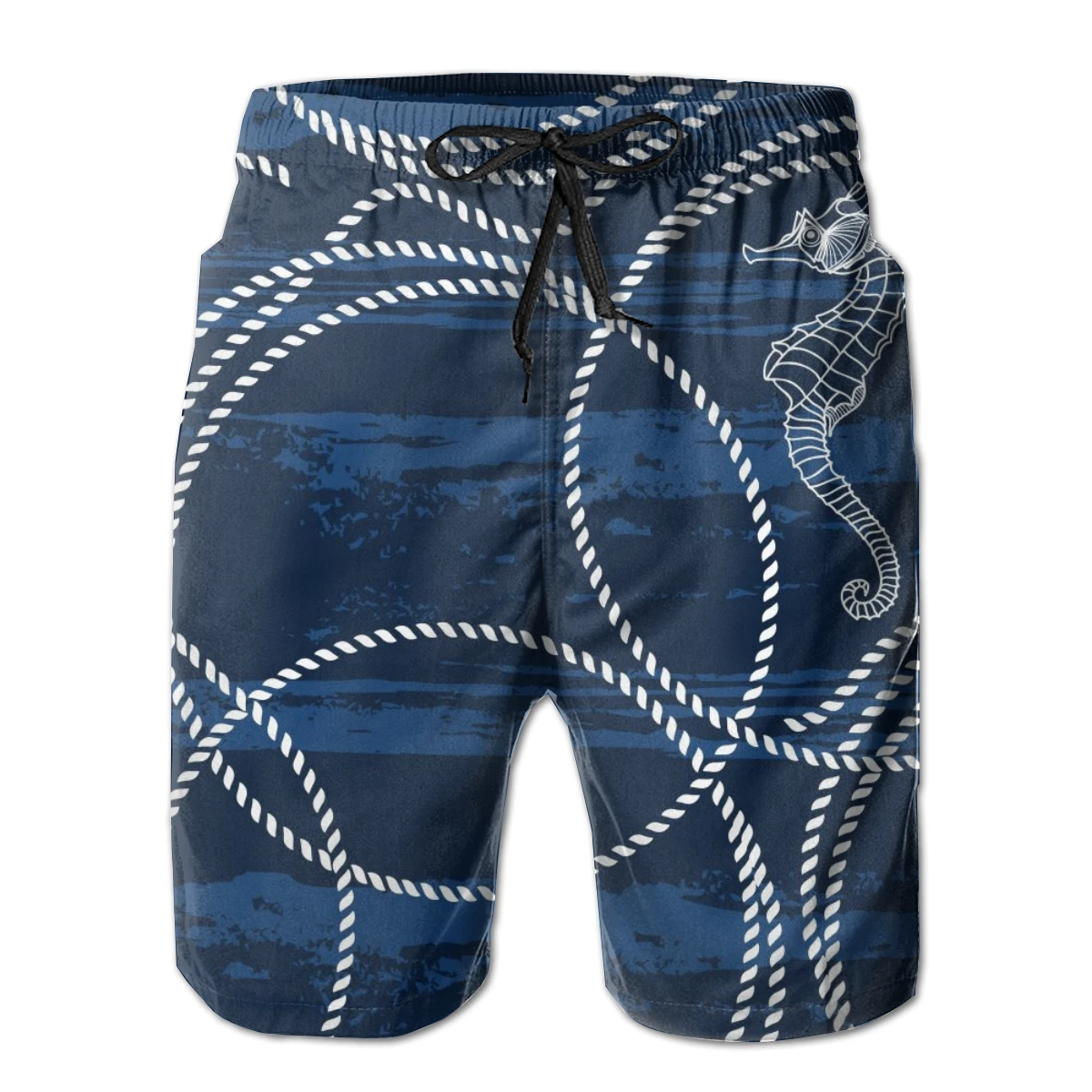 

Mens Swimming Shorts Swimwear Seahorses And Marine Ropes Navy Men Trunks Swimsuit Man Beach Wear Short Pants Bermuda Boardshorts