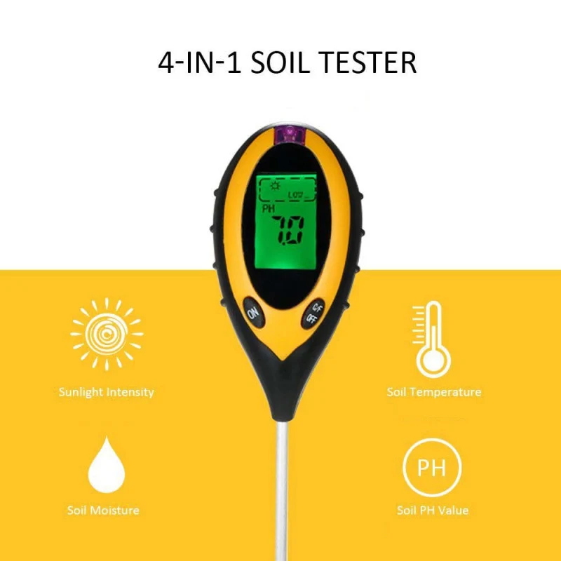 PH Soil Tester Soil Moisture Monitor Sunlight Temp Testers Acidity Alkali Test Tool Garden Plant Thermometer Hygrometer