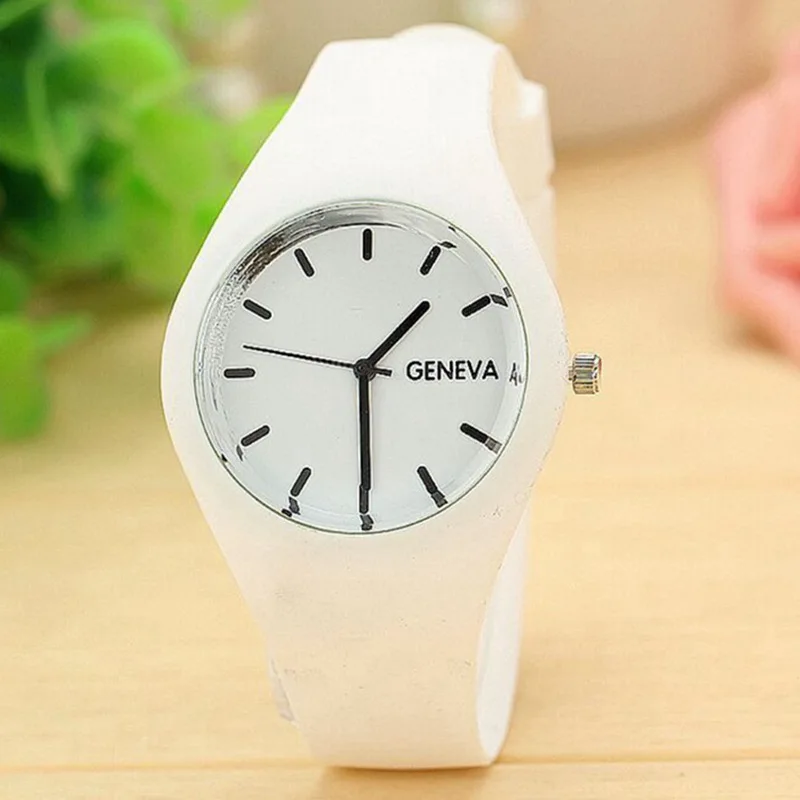 Geneva Women\'s Watches Fashion Pink Candy Jelly Watches Women Sport Watches Silicone Band Quartz Wristwatches Ladies Watches