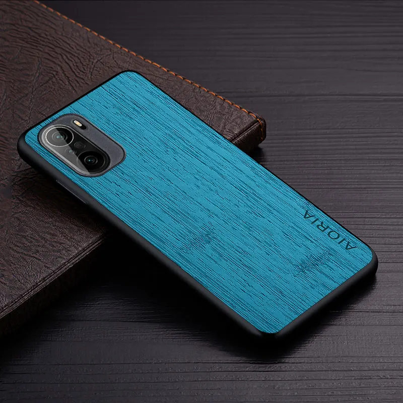 Case for Poco F3 Pro 5G funda bamboo wood pattern Leather cover Luxury coque for xiaomi poco f3 case Flip Cover