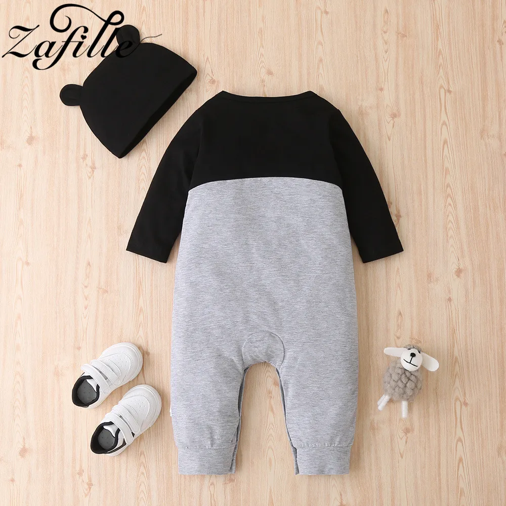 ZAFILLE Animal Baby Romper and Hat Cartoon Shy Bear Baby Clothes For Newborns Boys Baby Summer Jumpsuits Crawlers For Kids Girls