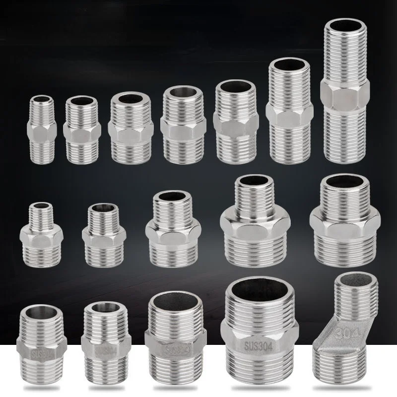 

201/304 Stainless Steel Lengthen 1/8" 1/4" 3/8" 1/2" 3/4" BSP Male x Male Thread Hex Nipple Threaded Reducer Pipe Fitting