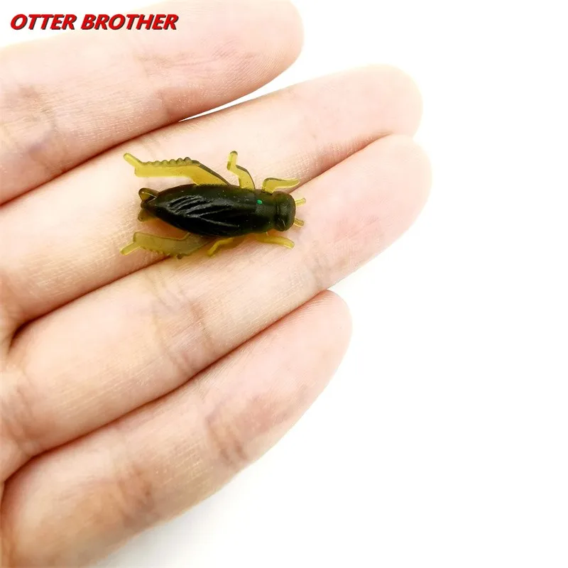 10/30pcs Soft Cricket Insect  Fishing Bait Artificial Lightweight Grasshopper Lures Floating Ocean Wobblers Silicone Bait Pesca