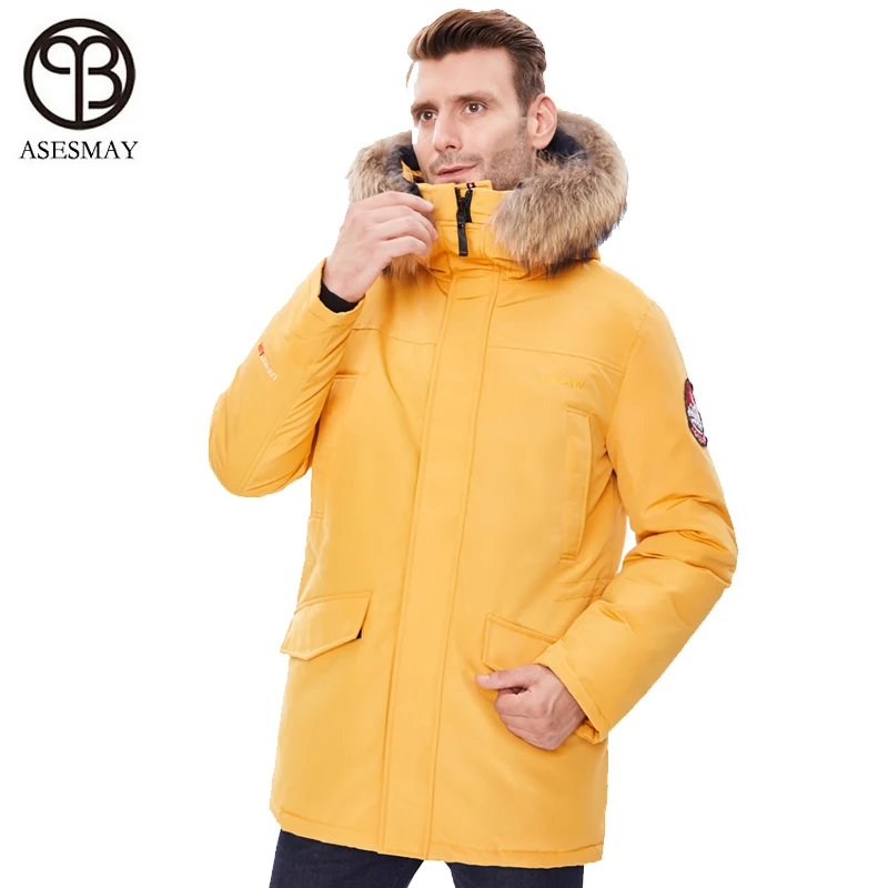 2024 Men Winter Jacket Brand Clothing Thicken Male Coat Parkas Hooded Natural Raccoon Fur Long Bio-Down Winter Jackets Degree-30