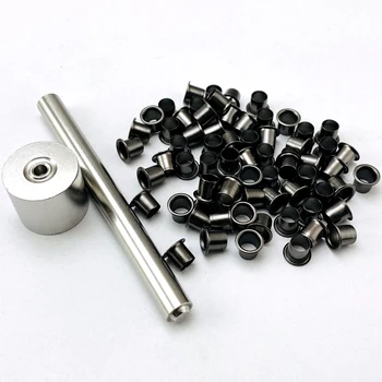 1 세트 Kydex Eyelets 리벳 도구 + 100pcs 리벳 Kydex 홀스터 네일 설치 도구 (검은 황동 손톱 포함)