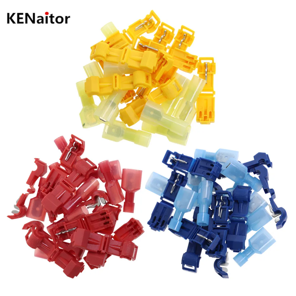Quick Splice Electrical Connectors T Tap Wire Cable Snap Terminals Crimp Scotch Lock Car Audio Waterproof Kit Tool Set