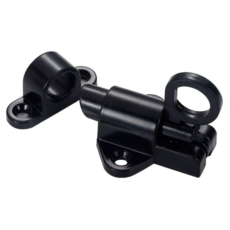 Aluminum Alloy Security Automatic Window Gate Lock Spring Bounce Door Bolt Latch, Black
