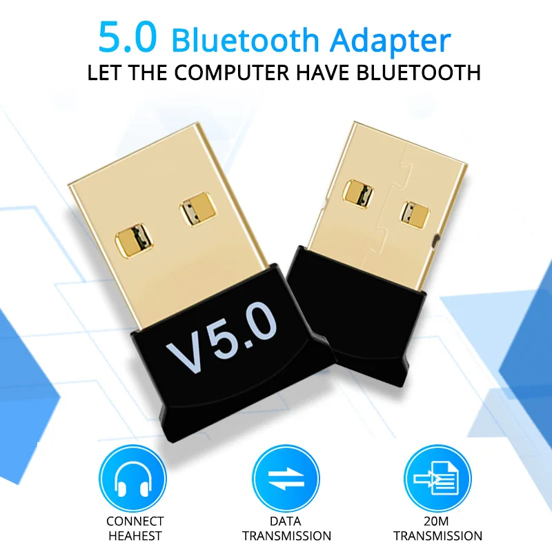 USB Bluetooth Adapter BT 5.0 USB Wireless Receptor Bluetooth Speaker File Receiver Transmitter Dongle Laptop Earphone BLE Sender