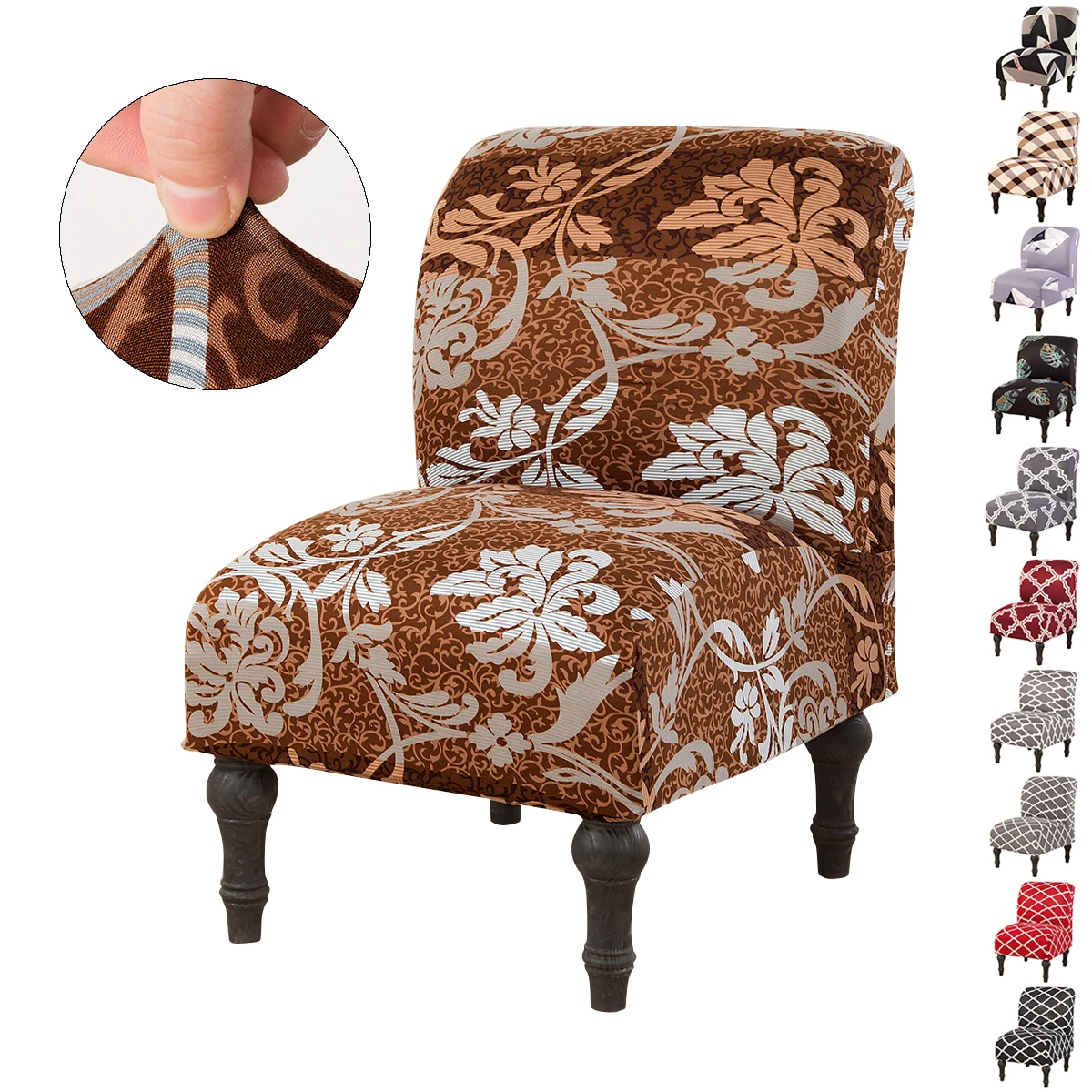 Home Decor Stretch Chair Cover Slipcovers Morocco Seat Case Protector Stretch Accent Chair Cover Armless Spandex Seat Cover D30