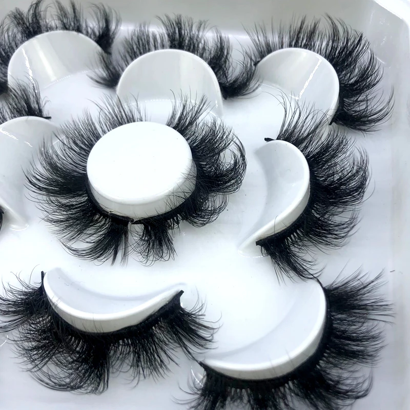5 Paar flauschige Wimpern 8–25 mm 3D-Nerzwimpern lange dicke natürliche falsche Wimpern Großhandel Wimpern Anbieter Make-up Nerzwimpern – Detail 1