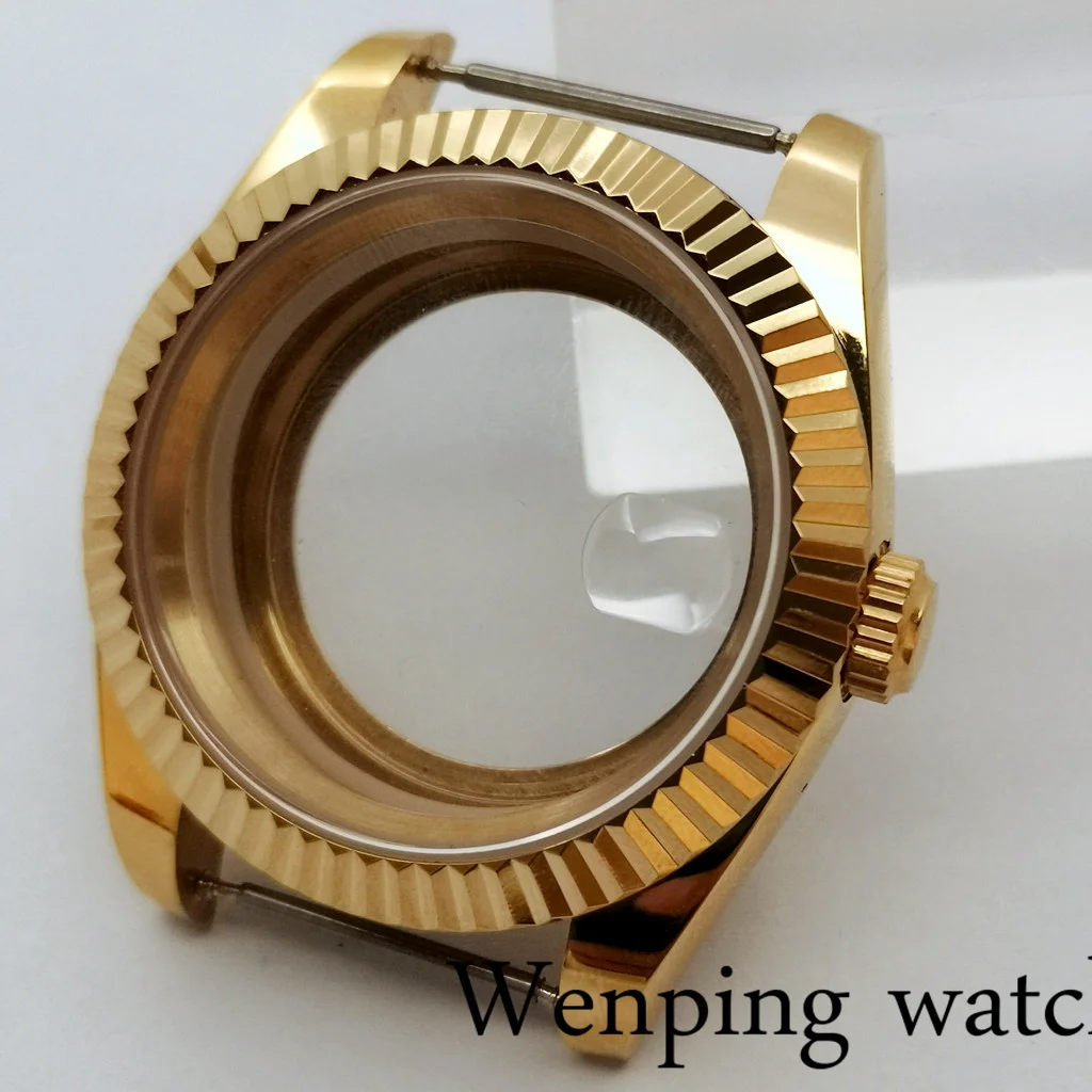 

New 36/c40mm Sapphire Glass Sterile Gold Case Is Suitable For NH35 NH36 ETA 2836 MIYOTA 8215 MINGZHU DG2813 Movement