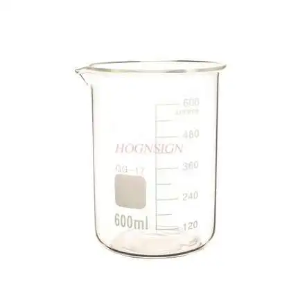 Glass beaker 600ml heat-resistant laboratory medical heat-resistant glass measuring cup with scale