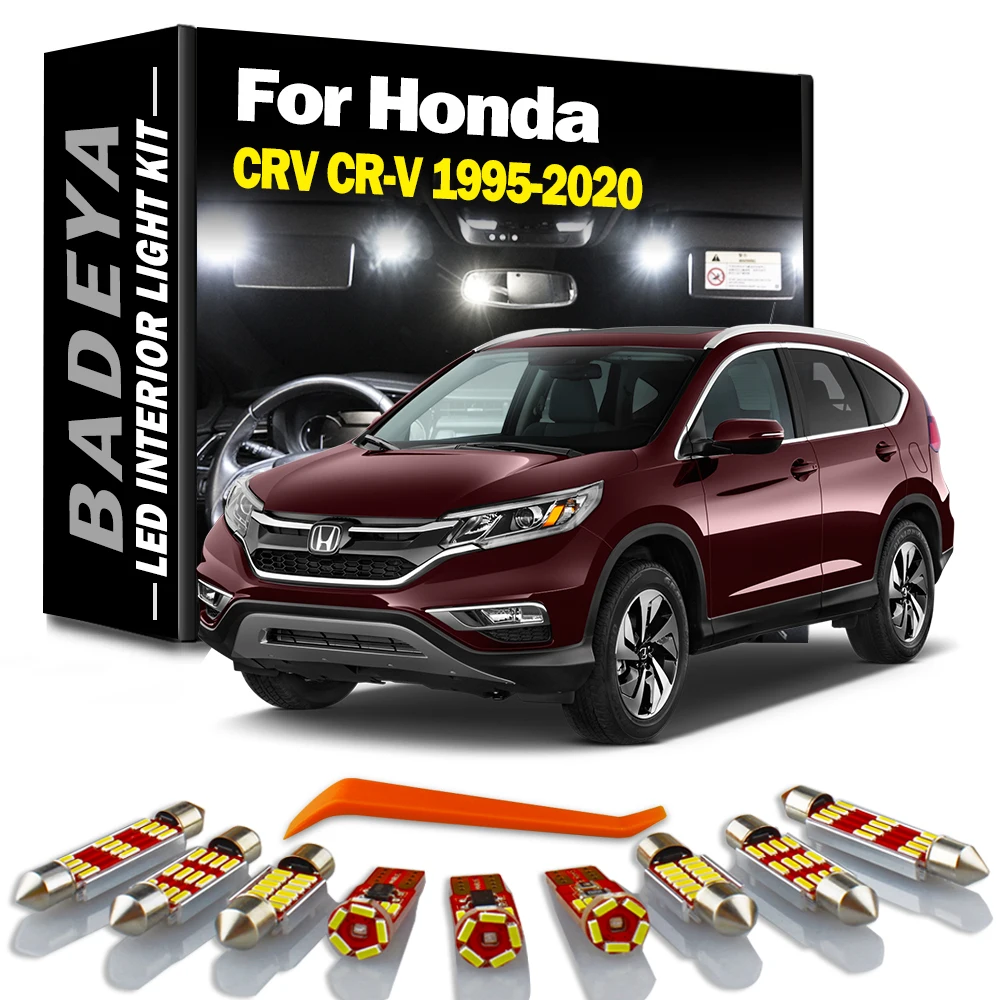 BADEYA Canbus For Honda CRV CR-V 1995-2020 Vehicle LED Interior Dome Map Light License Plate Light Kit Auto Lighting Accessories