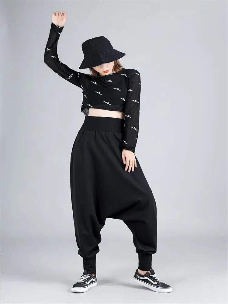 

Ladies Pant Skirt Casual Pants Wide Leg Pants Spring And Autumn New Dark Elastic Waist Personality Design Fashion Pants