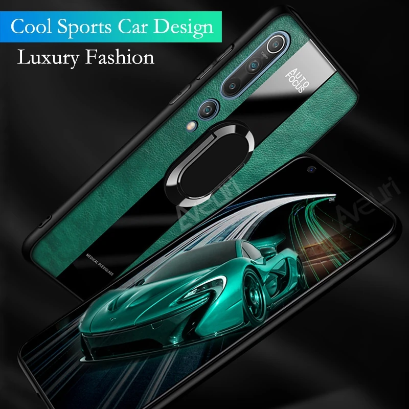 Luxury PU Leather Phone Case For Xiaomi Mi Poco X3 NFC X3 Pro Redmi Note 9S 8 9 Pro Cover Ring Holder Silicone Protection Case