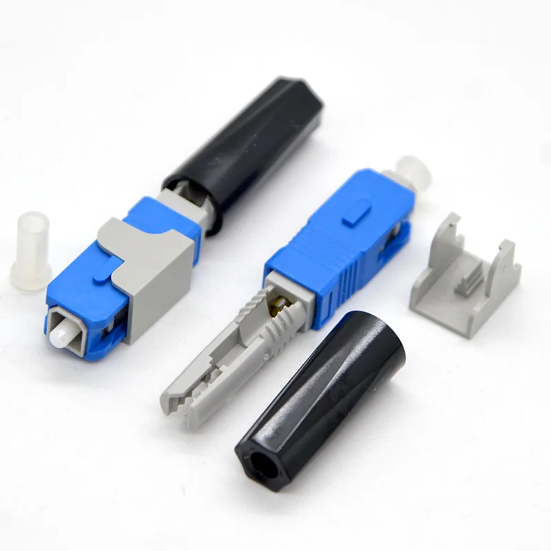 100pcs FTTH Embedded Fiber Optic Fast Connector SC UPC/APC Single Mode Fiber Optic Adapter Cold Connection Quick Field Assembly