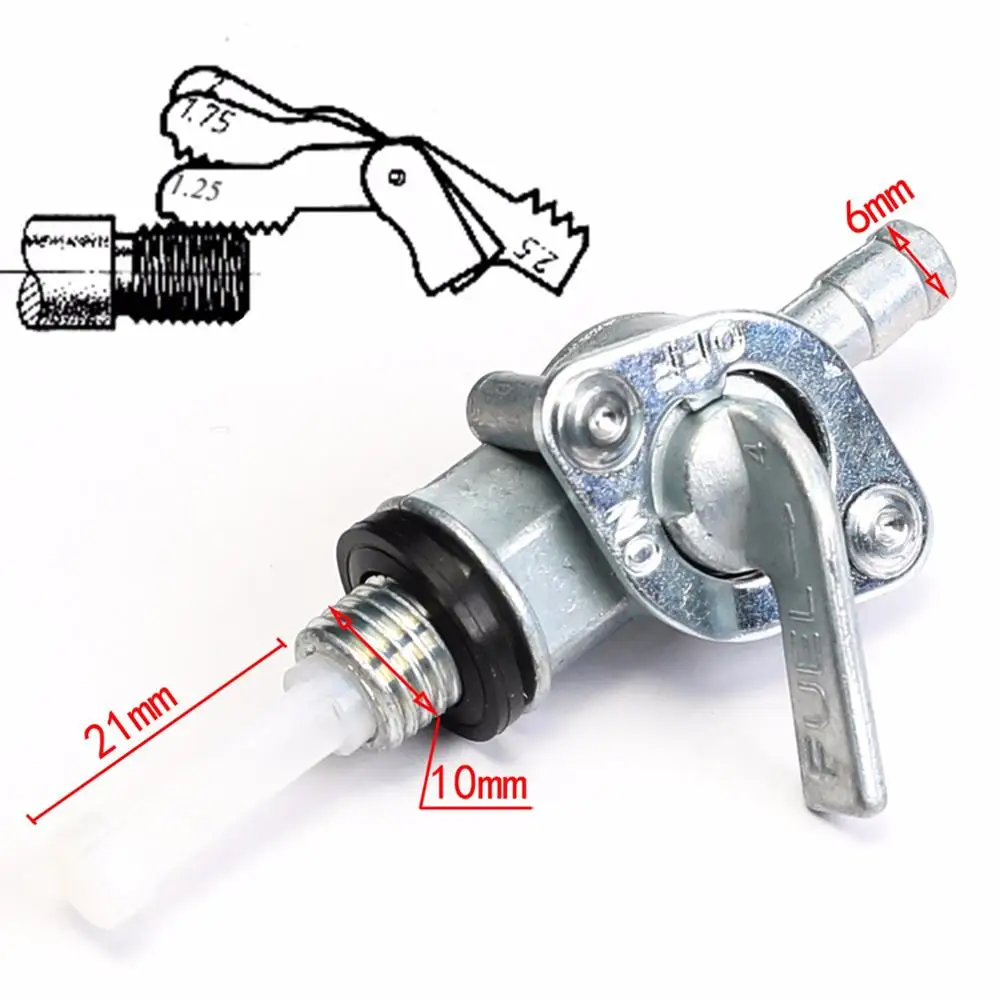 Universal 10mm Gas Fuel Tank Switch Petcock Valve for ATV Quad Pocket Pit Dirt Bike Go Kart
