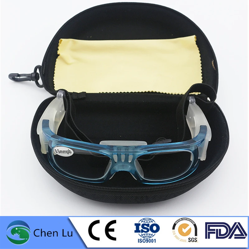 Recommend x-ray gamma ray protective 0.5/0.75mmpb sports type lead spectacles Nuclear radiation protective lead glasses