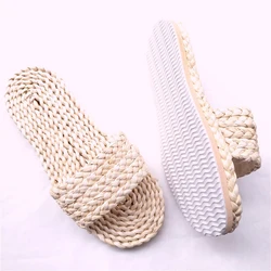 Keepsake  Natura man  Straw Sandals unisex Home Shoes Handmade Men's Straw Slippers Ummer Handwoven Seagrass Slippers for Women