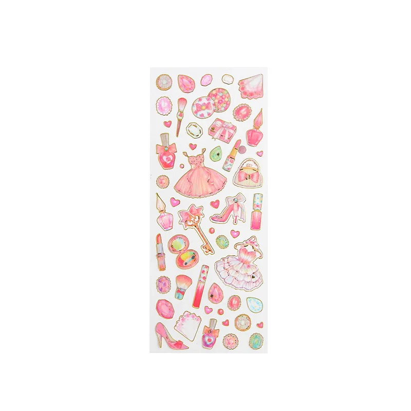 1 Pcs Cartoon Hot Stamping Transparent Stickers Escolar Student Diy Kawaii Scrapbooking Albums Decorative Stickers Stationery