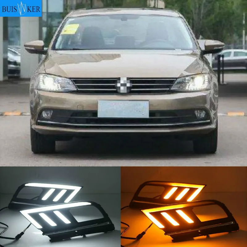 

LED DRL Daytime Running Light Daylight For Volkswagen VW Jetta Sagitar MK6 2015-2018 car styling driving