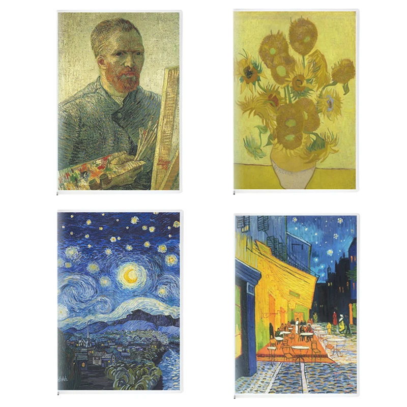 Vincent Van Gogh Notebook Wheatfield with Crows Notepad Cafe Terrace at Night The Starry Night Irises Sunflowers Roses Note Book