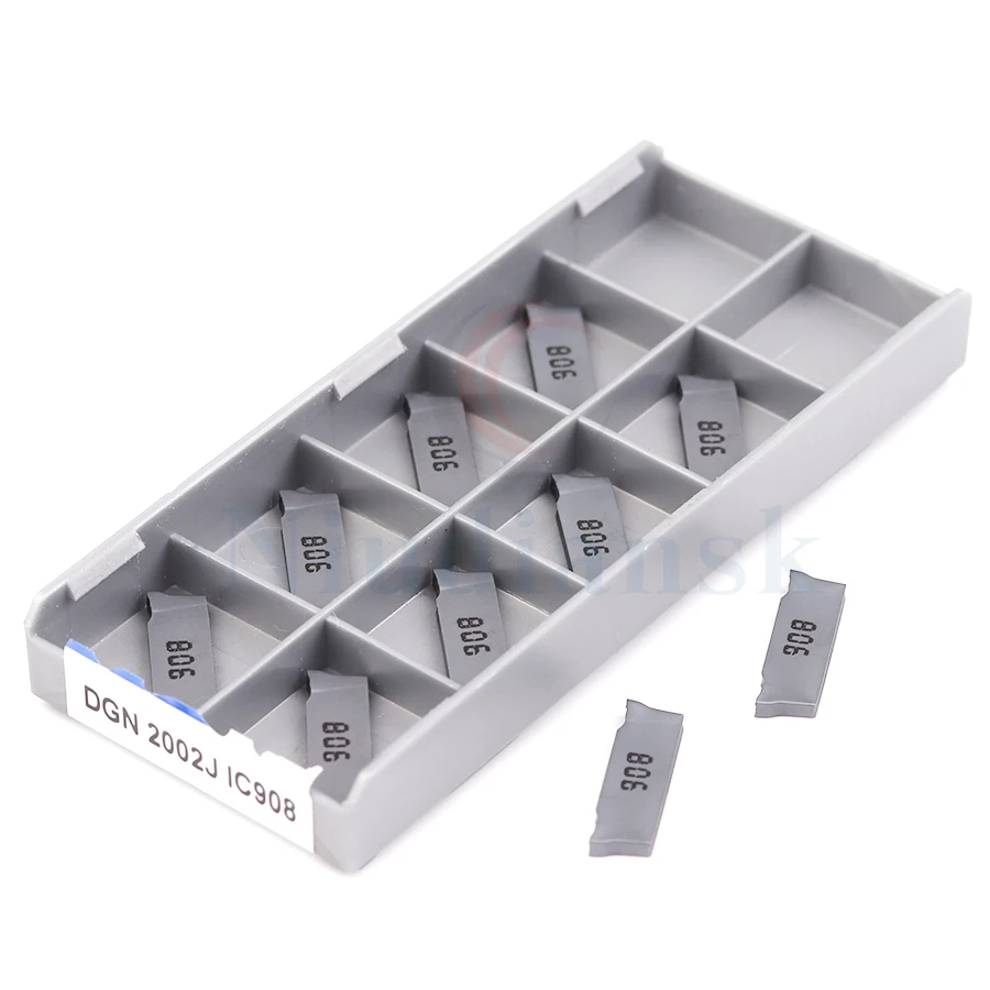 Herramientas de corte para torno de Metal, insertos de ranurado de carburo de alta calidad DGN 2002J IC907 DGN 2002J IC908, CNC, 10 Uds.