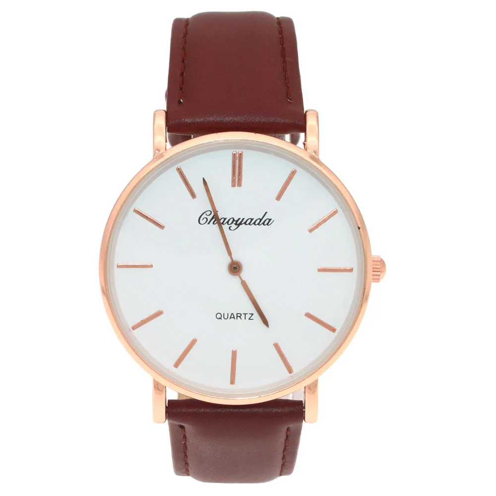 High Quality Unisex Relogio feminino Business Quartz Watch Men Women Wrist Watches Fashion Gold Faux Leather Band Female