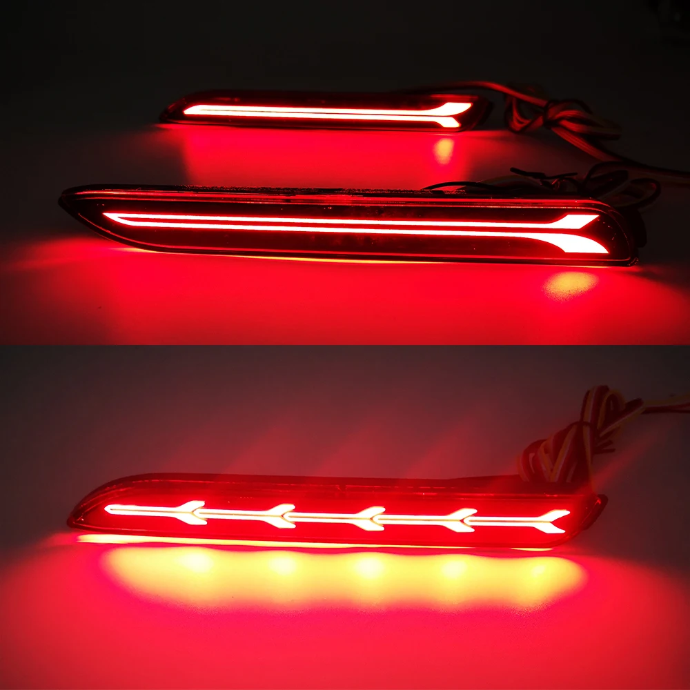 2Pcs Car LED Rear Bumper Reflector Brake Lights Red for Lexus IS-F GX470 RX300 for Toyota RAV4/Camry/Sienna/Venza/Reiz/Innova