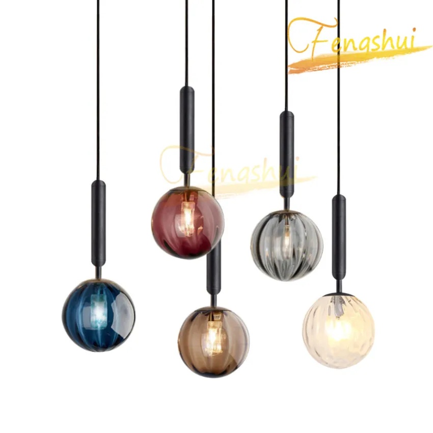 Nordic LED Glass Pendant Lights Lighting Modern LED Pendant Lamp Interior Decoration Loft Living Room Hotel Restaurant Lamps