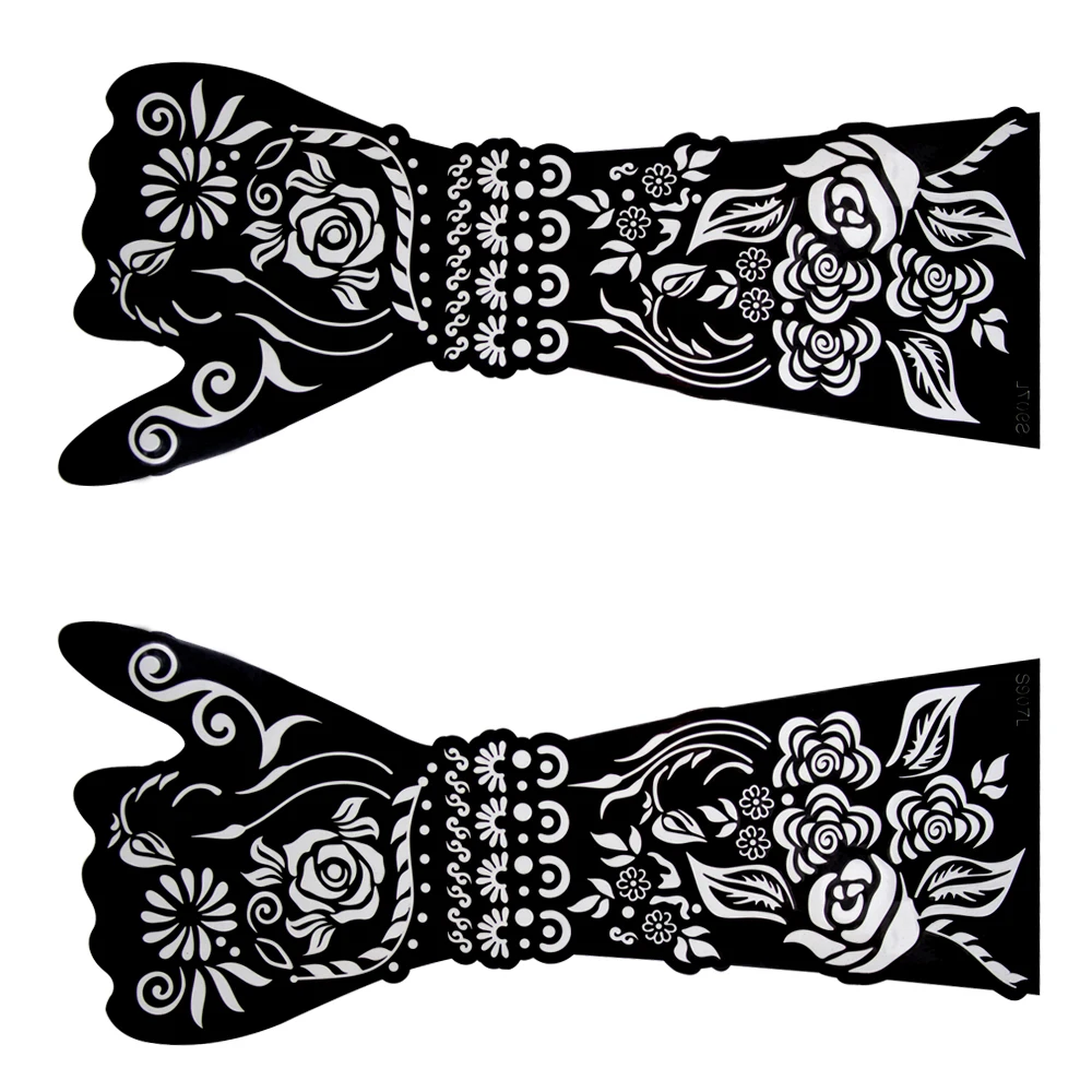 12sheet/Lot S9 Large Hand Henna Tattoo Stencils Kit, Flower Airbrush Mehndi Indian Tattoo Templates Stencil for Hand Paint