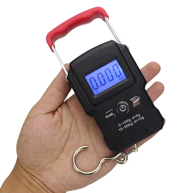 50kg mini electronic weighing express scale spring portable electronic scale hanging hook fishing scale sensor weights balance