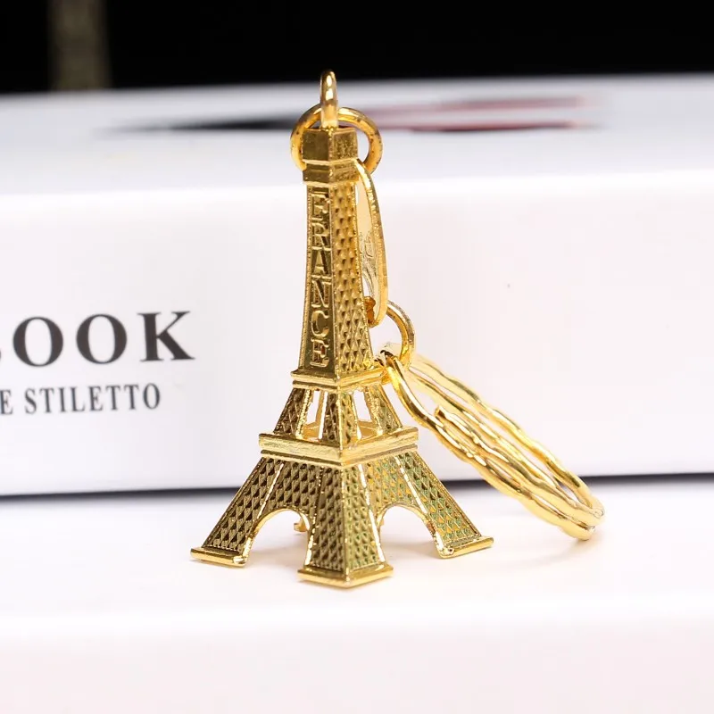 1PC 3สี Eiffel Tower Key Chain พวงกุญแจรถจักรยานยนต์พวงกุญแจความสูงโลหะสร้างสรรค์รุ่น Keyring สำหรับคริสต์มาสของขวัญ