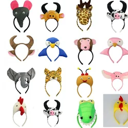 Animal Ear Headband Tie Tail Party Tiger Dog Monkey Horse Cosplay Headwear Cartoon Theme Wedding Birthday Gift Halloween
