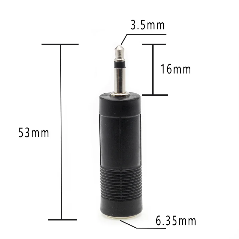 5/10 pcs Audio 3.5mm to 6.35mm Connector Adapter Convert Two-core Connectors Electric Feale Jack Headphone Plug Audio Adapter