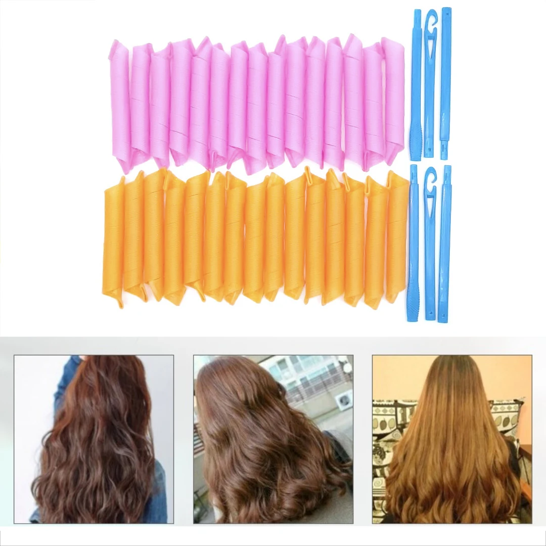 12/20p cabelo mágico curlers25 30 45 50 65cm portátil penteado rolos varas durável beleza maquiagem curling ferramentas de estilo de cabelo