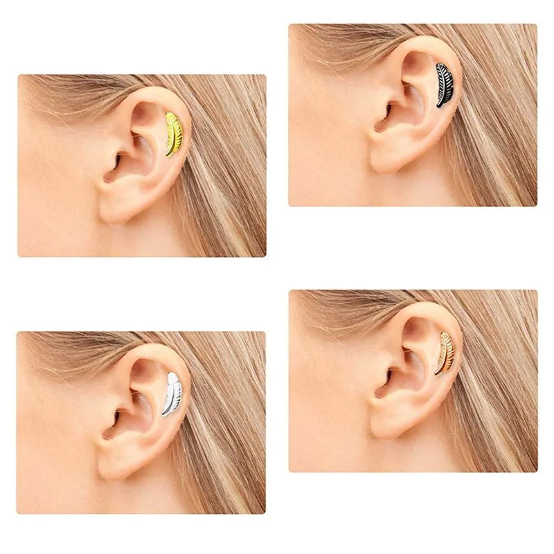 

Body Jewelry Earbone stud stainless steel accessories feather stud body stainless steel piercing earrings