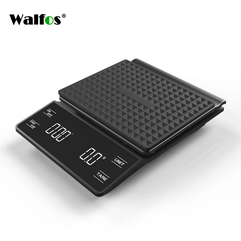 Walfos 3kg/0.1g Electronic Coffee Scale with Timer High Accuracy Digital Kitchen Scale Coffee Weight Balance Without Battery